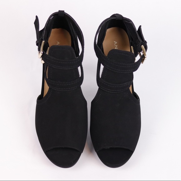 Andiamo black peep toe booties pumps 9.5 - Picture 11 of 12